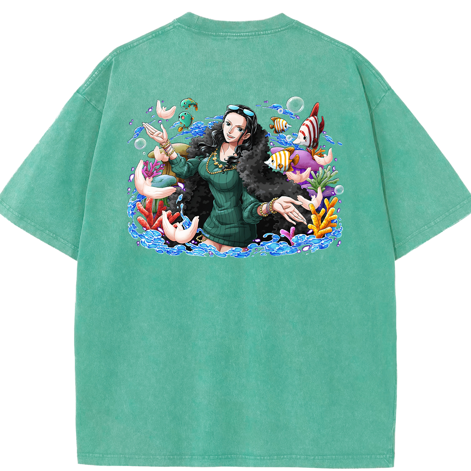 ワンピース ニコ・ロビン ONE PIECE Nico Robin 綿100% ヴィンテージ風 半袖Tシャツ（背面プリント）